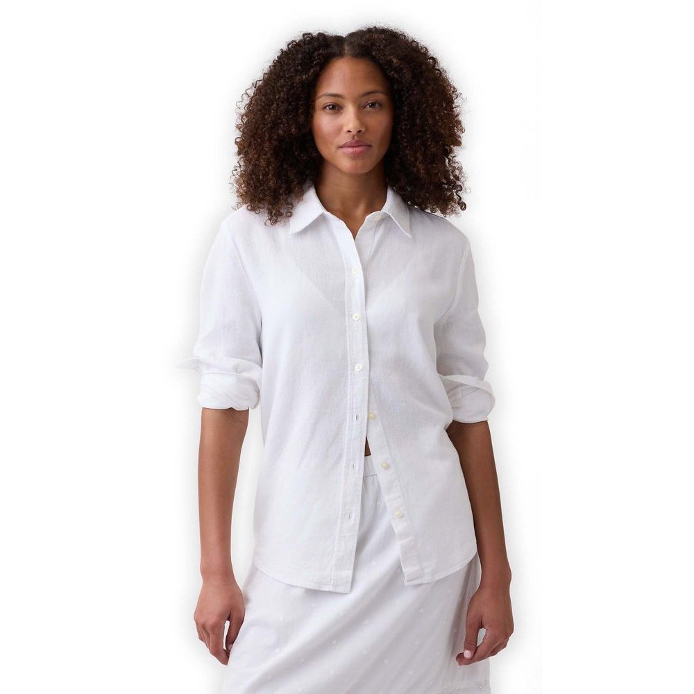 887679-01 Oversize košile z lněné směsi Easy Shirt Bílá