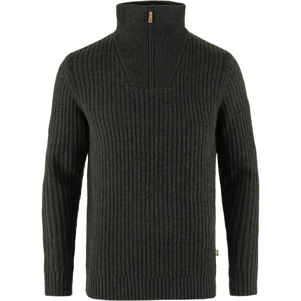 Övik Half Zip Knit M Dark Olive