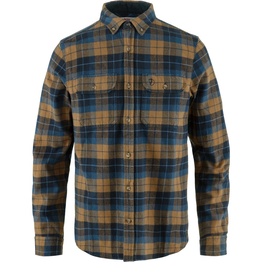 Singi Heavy Flannel Shirt M, Dark Navy-Buckwheat Brown