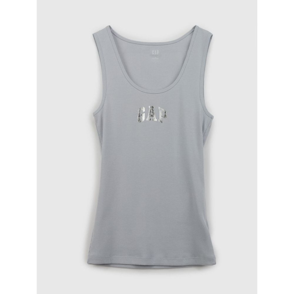 Tílko s metalickým logem Šedá