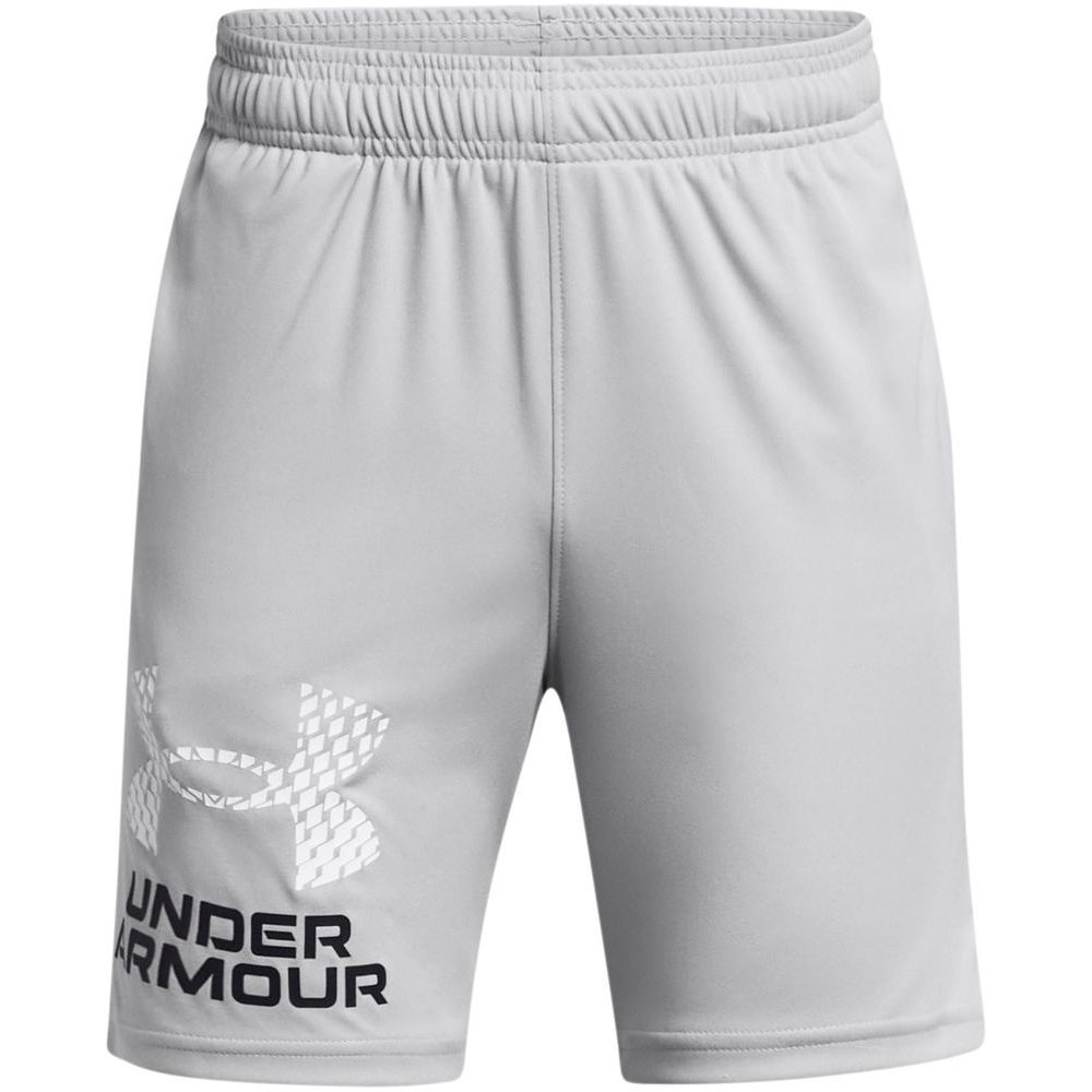 Tech Logo Shorts, Mod Gray / White