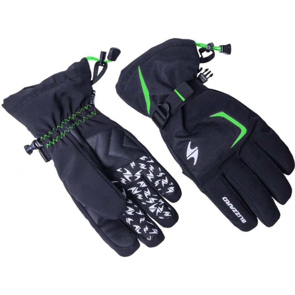 Reflex ski gloves, black/green