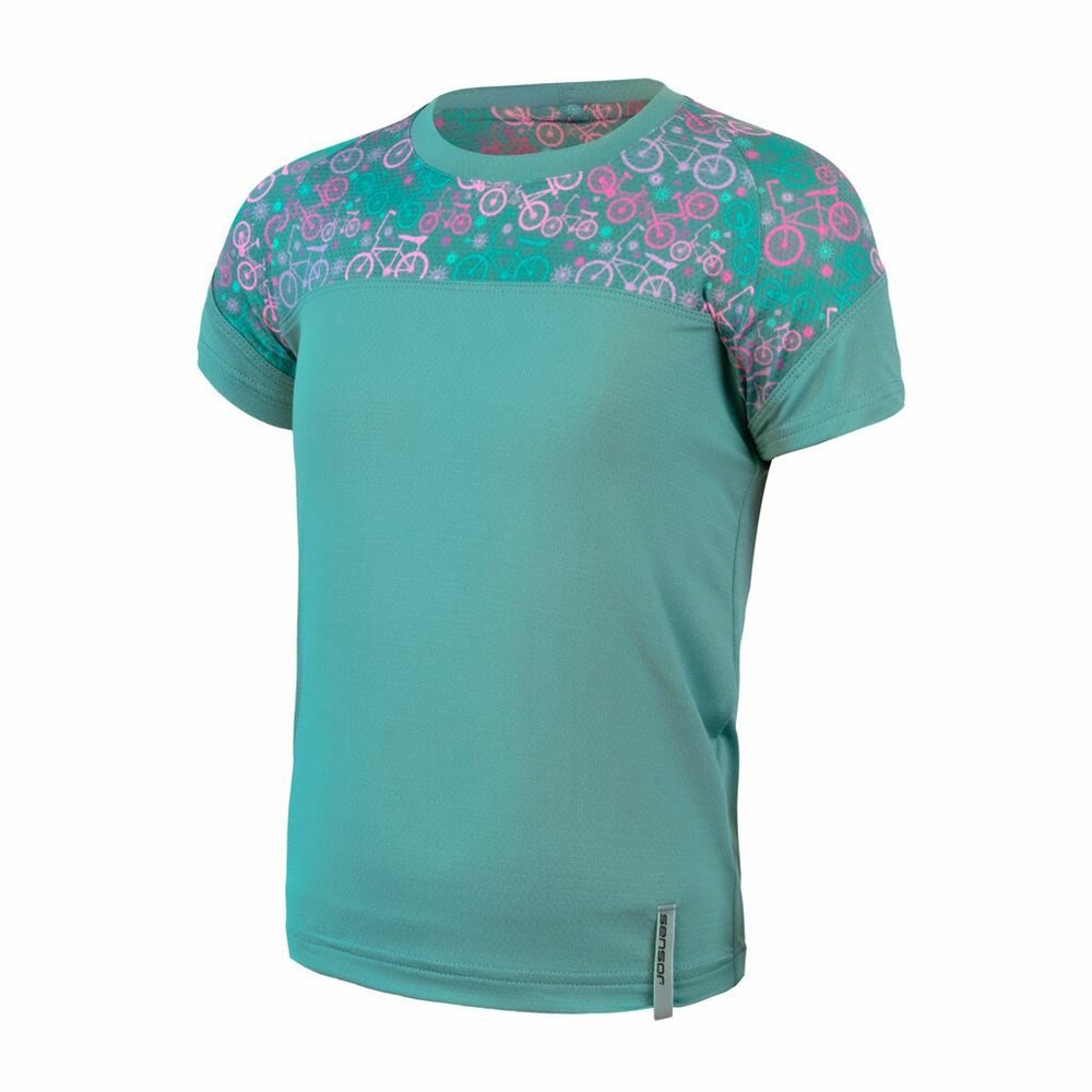COOLMAX IMPRESS dětské triko kr.rukáv mint/purple bikes