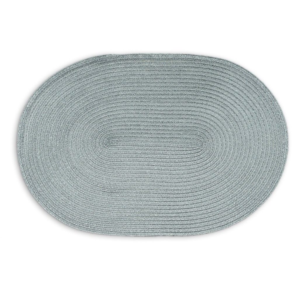 Oval Placemat 45 x 31 cm grey blue