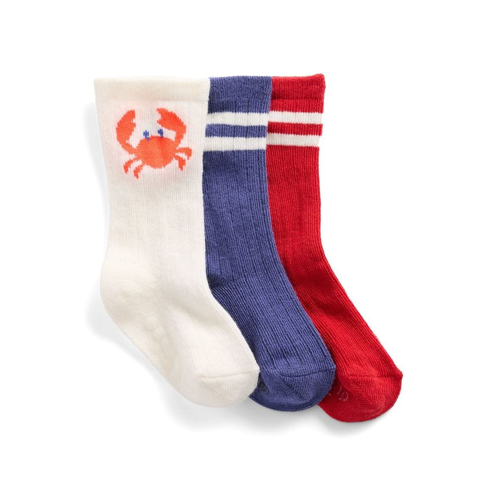 Baby ponožky, 3 páry Barevná