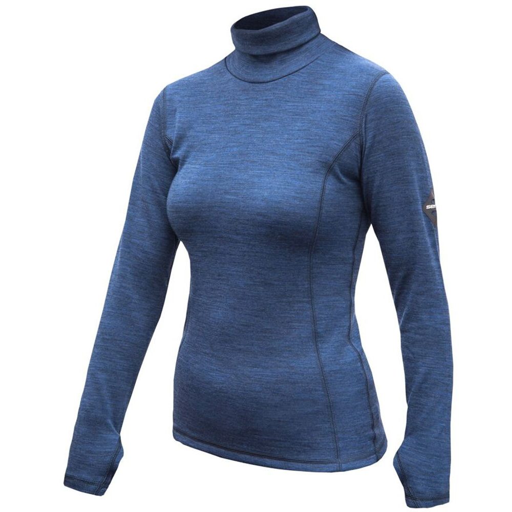 MERINO BOLD dámské triko roll neck dl.rukáv cool blue