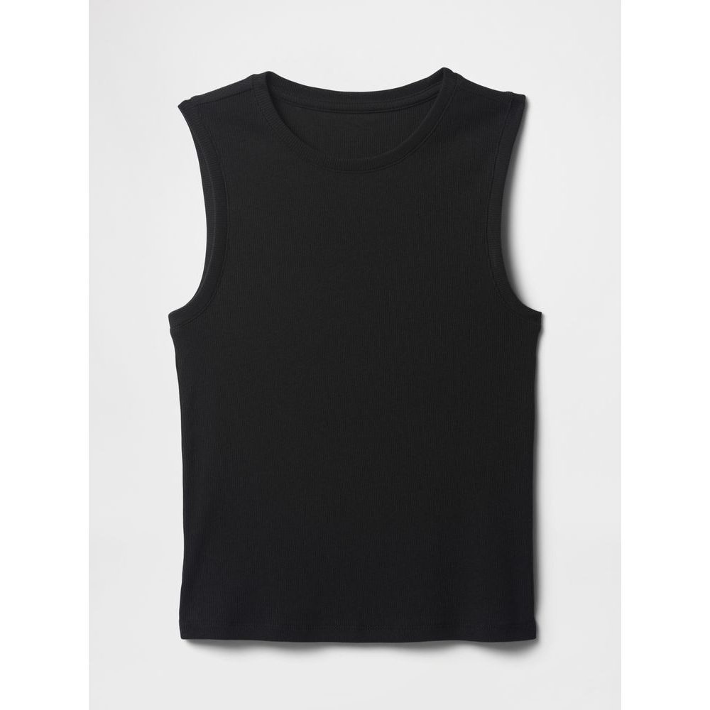 Žebrovaný top Černá