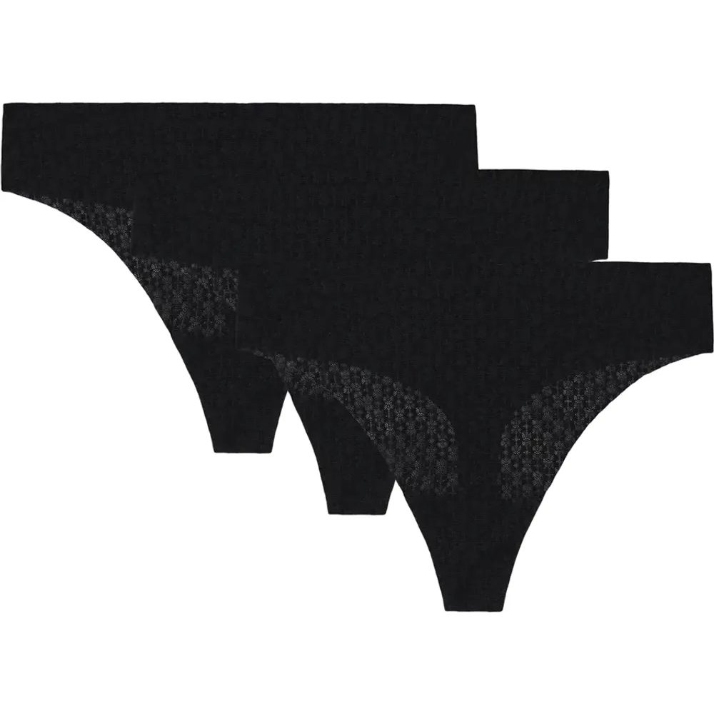 UA Pure Stretch Mesh THONG - 3pk black