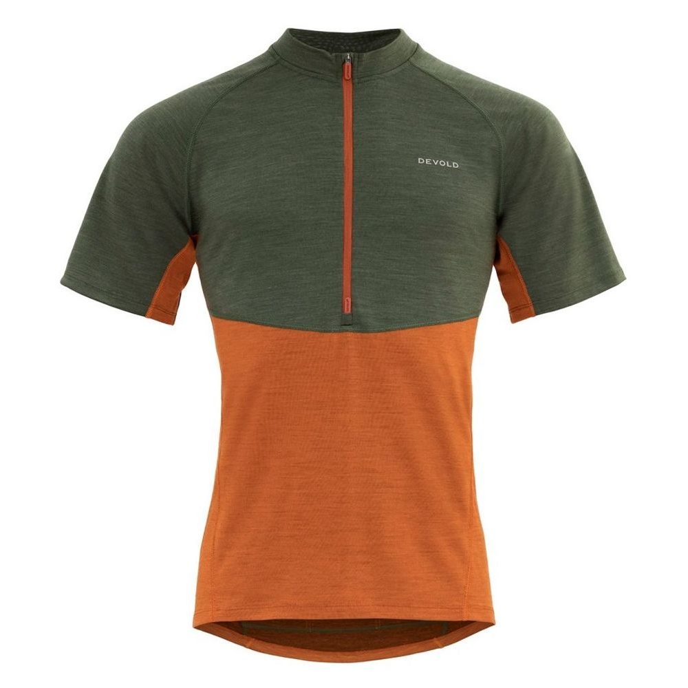 Standal Merino Tee Zip Neck Man, Flame