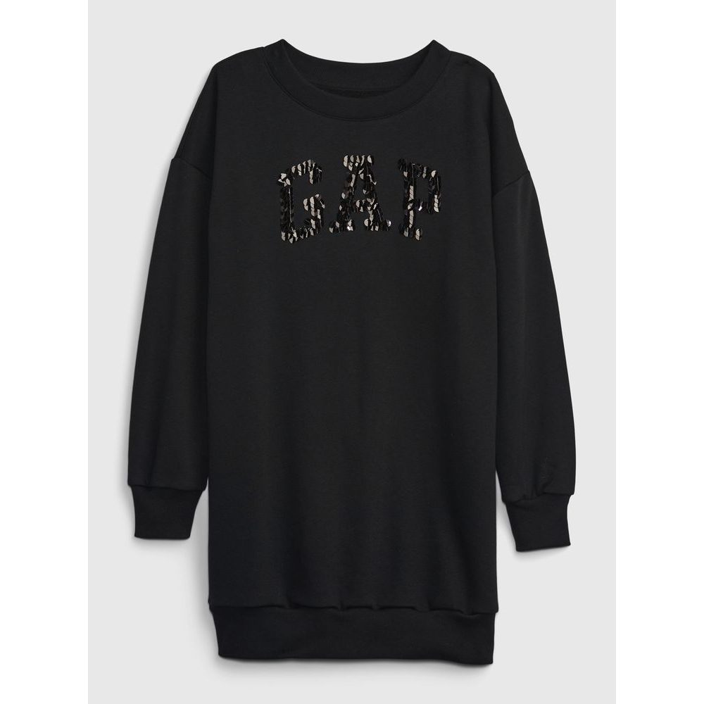 815182-01 Dětské mikinové šaty s logem, Černá