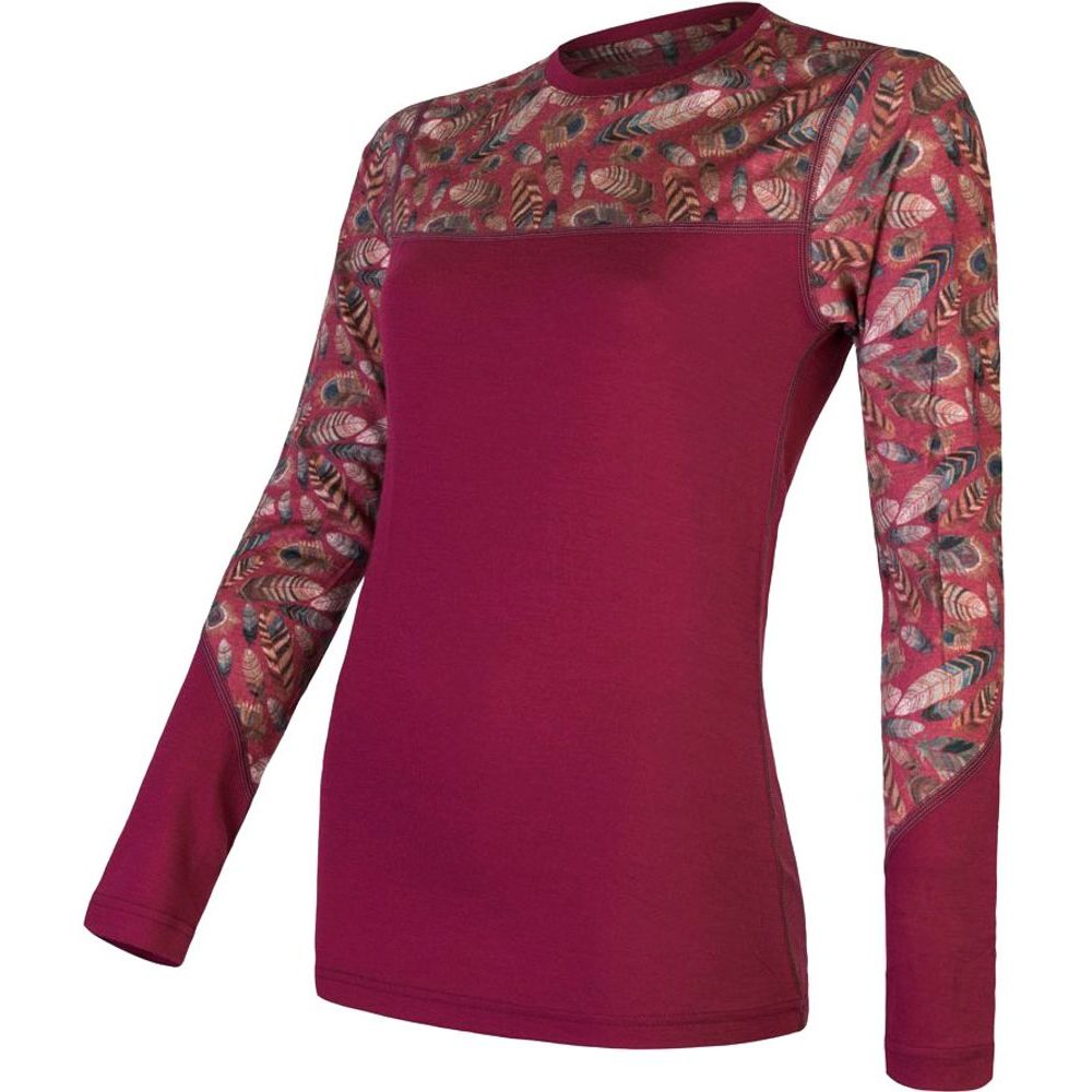 MERINO IMPRESS dámské triko dl. rukáv lilla/feather