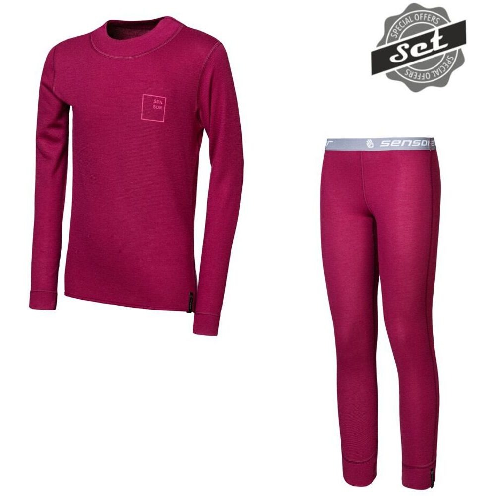 DOUBLE FACE SET LOGO UP juniorský triko dl.rukáv + spodky lilla