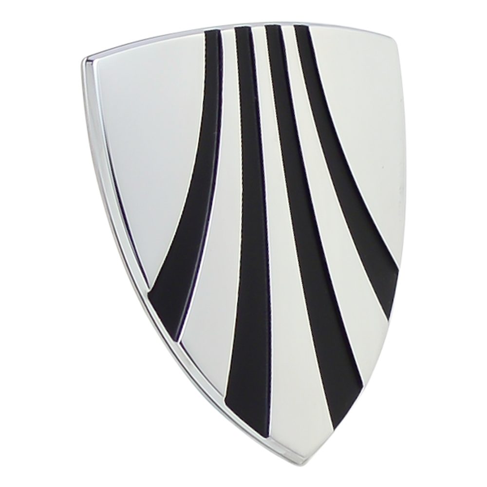 Decal Headtube Shield Badge Universal 20 x 24mm Silver