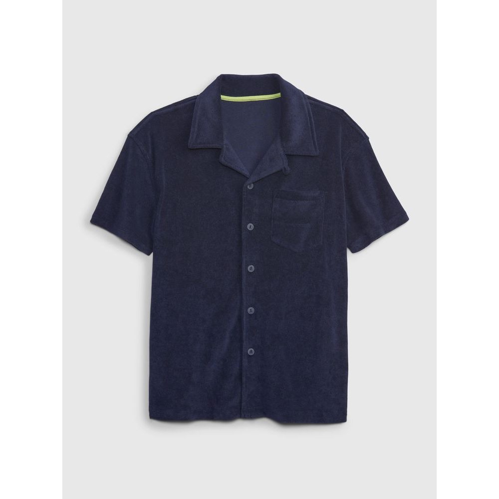 856626-00 Dětská košile s rozhalenkou Tmavě modrá