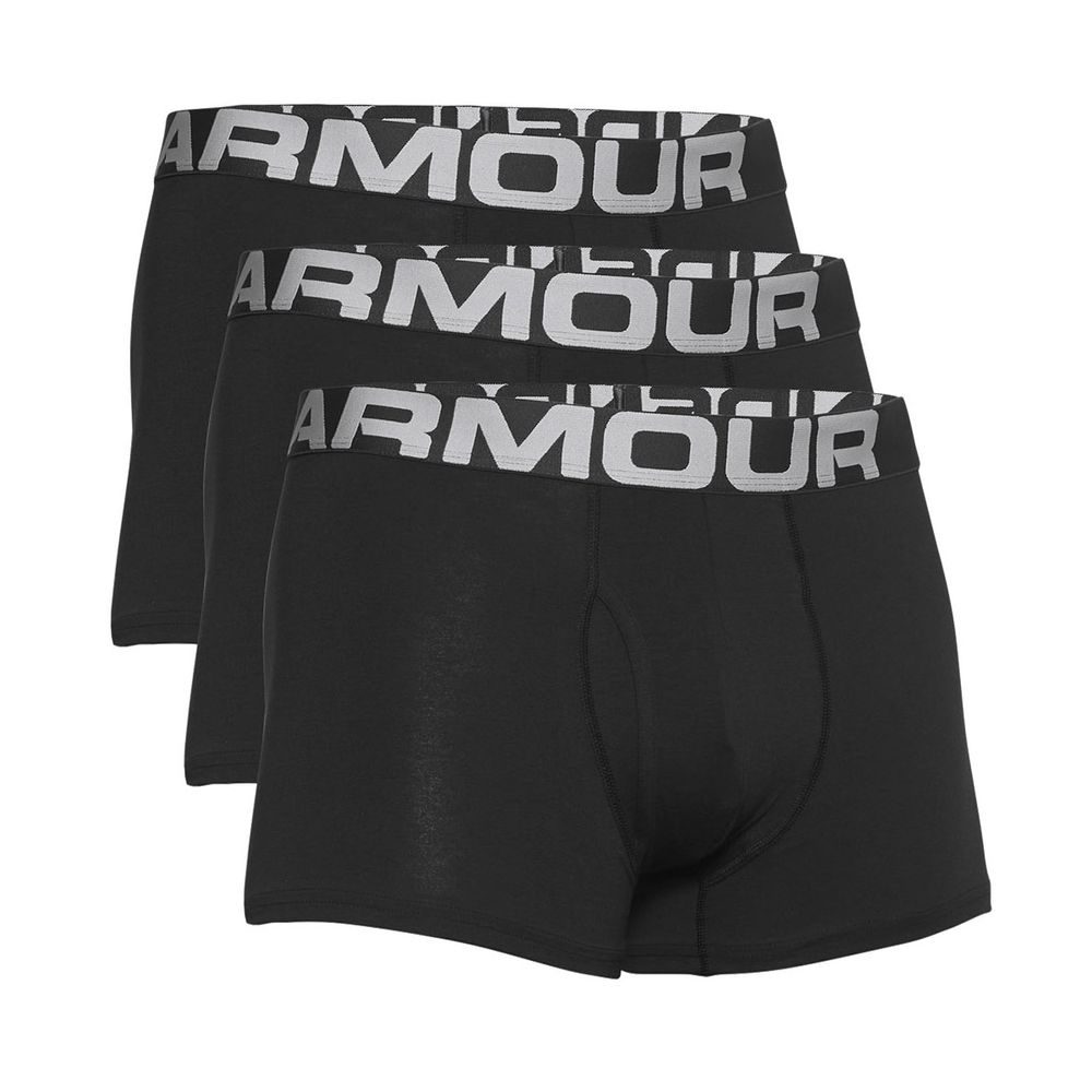 UA Charged Cotton 3in 3 Pack, Black