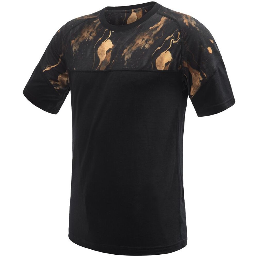 MERINO IMPRESS pánské triko kr.rukáv černá/cosmos