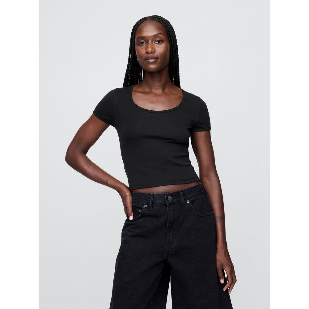 771232-02 Crop tričko Americana Černá