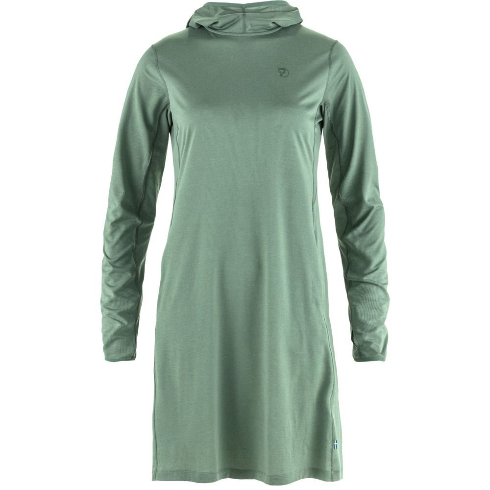 Abisko Sun-hoodie Dress W Patina Green