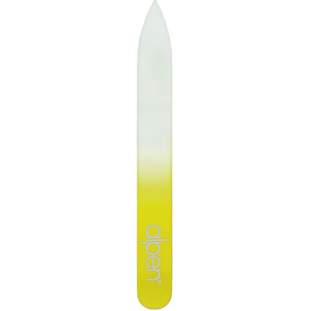 Pilník na nehty skleněný oboustranný 9 cm žlutý