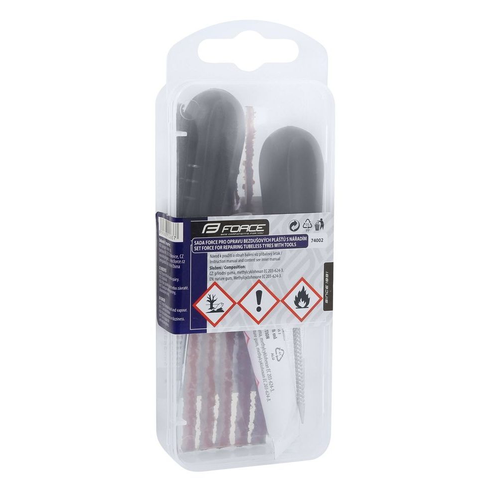 FORCE tubeless tyre repair kit with tools
