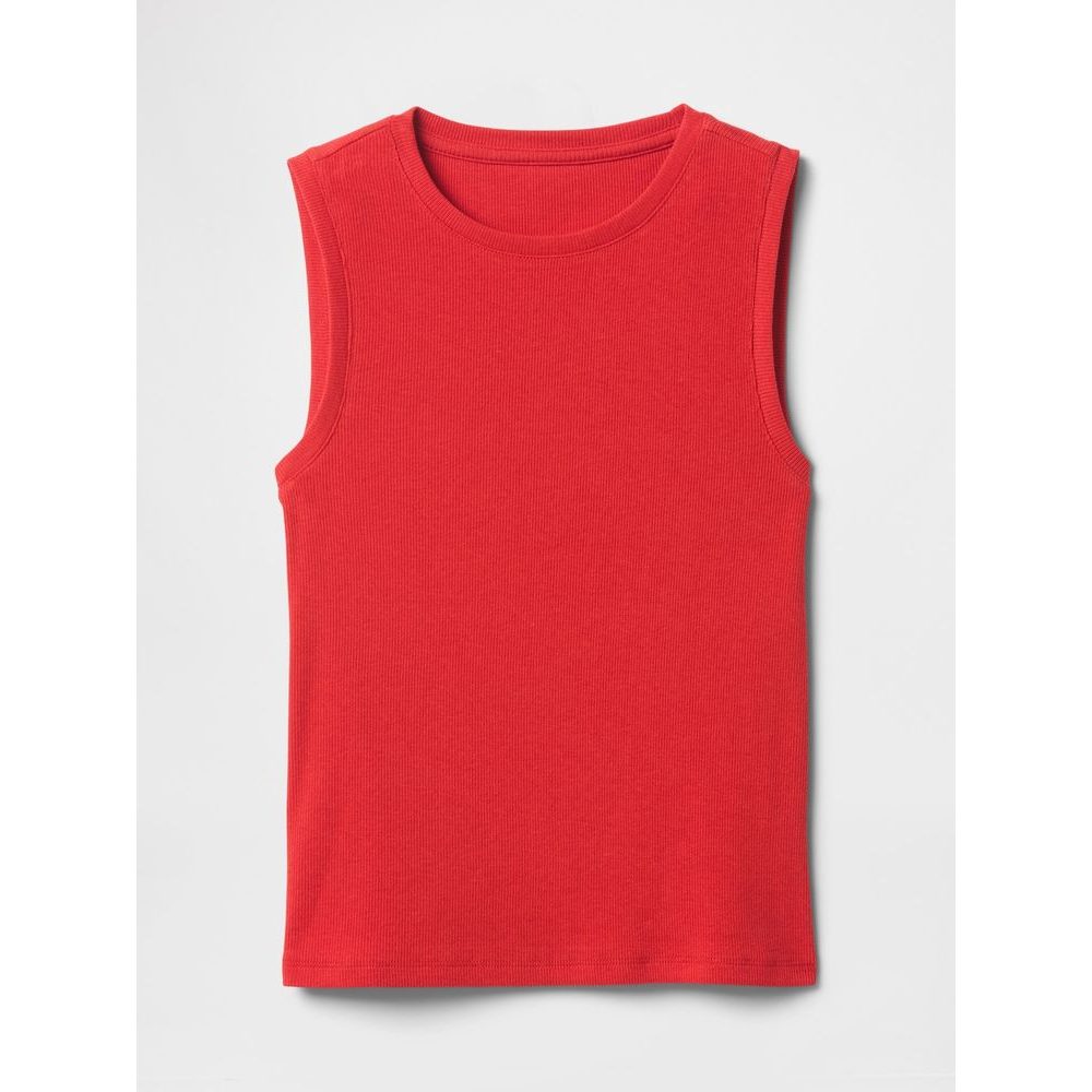 Žebrovaný top Červená