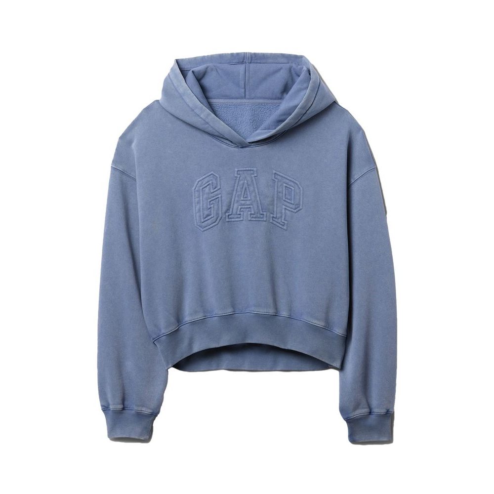 Oversize crop mikina Modrá