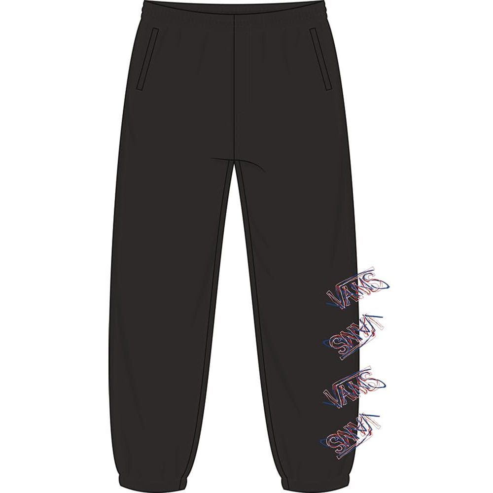 Scribbled Past Fleece Pant Black