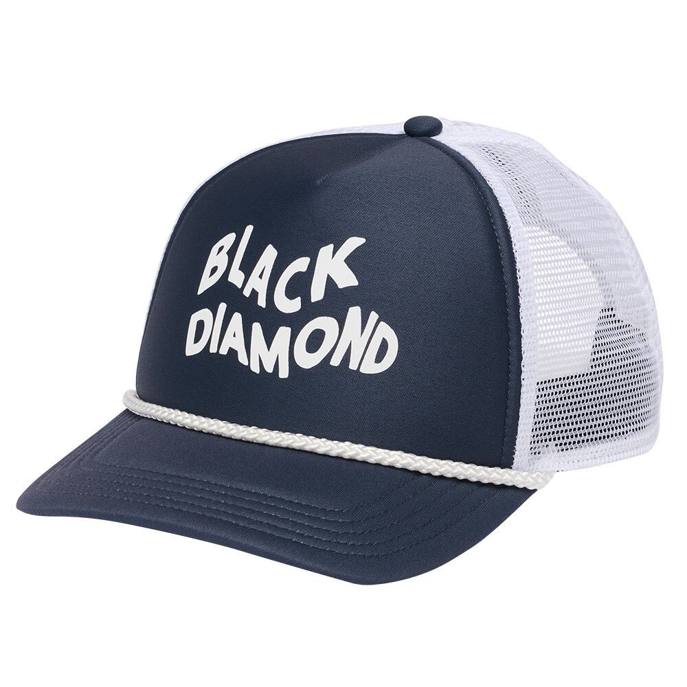 FLAT BILL TRUCKER HAT Charcoal-White Wavy Black Dmnd