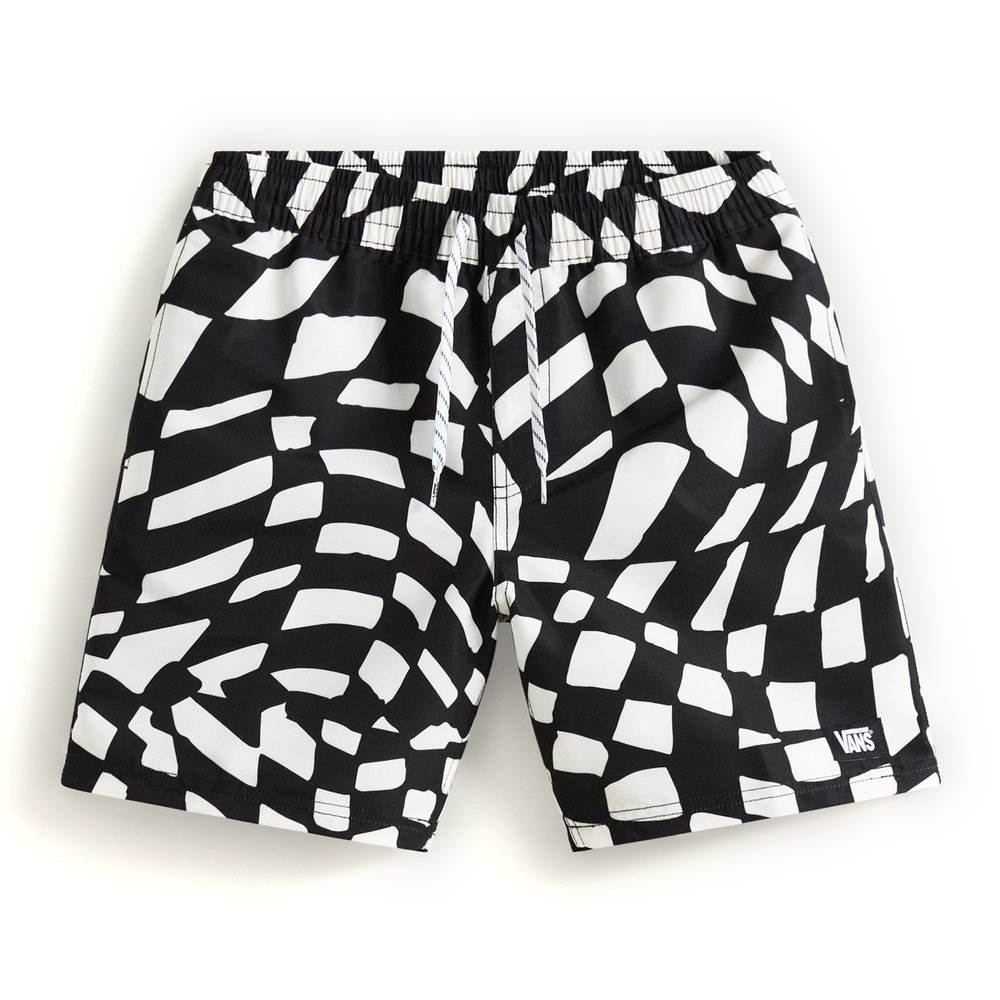 Primary II Printed Elastic Boardshort Black/White