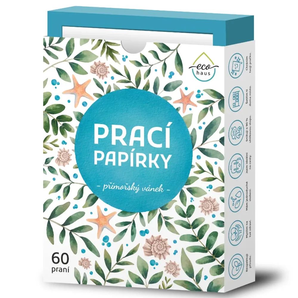 Prací papírky EcoHaus 60 praní přímořský vánek