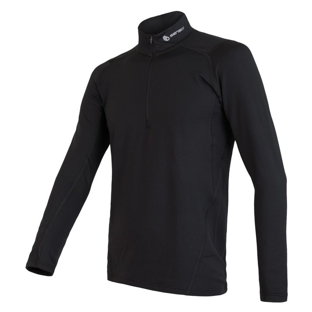 THERMO pánské triko dl.rukáv zip černá
