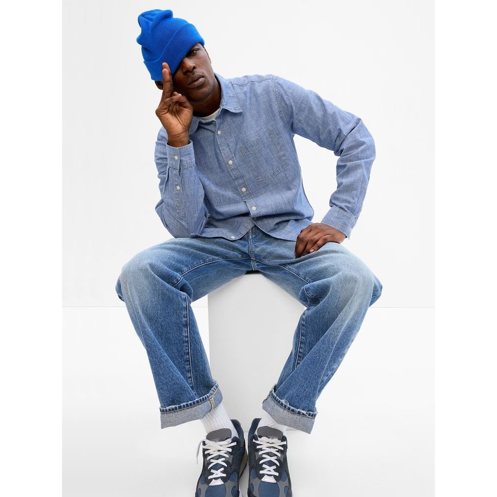 543056-01 Košile s dlouhým rukávem Modrá