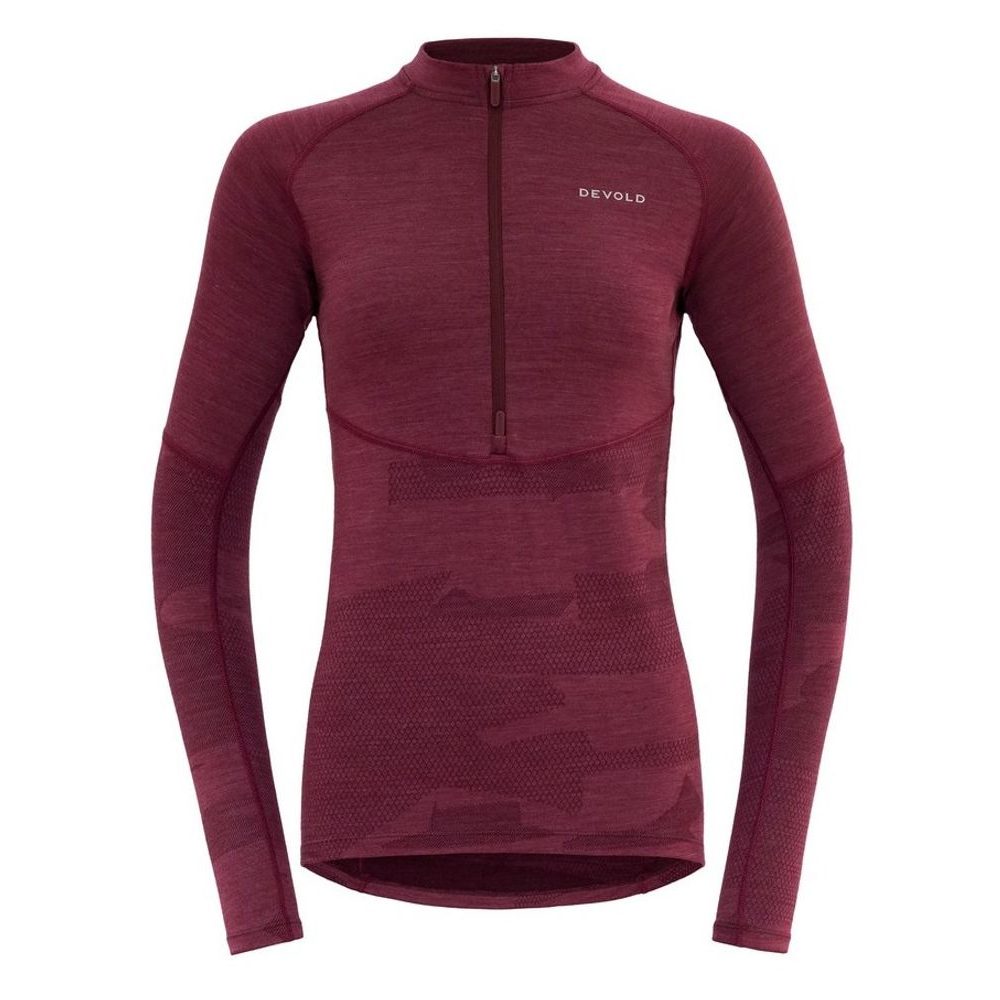 Standal Merino Shirt Zip Neck Wmn, Beetroot