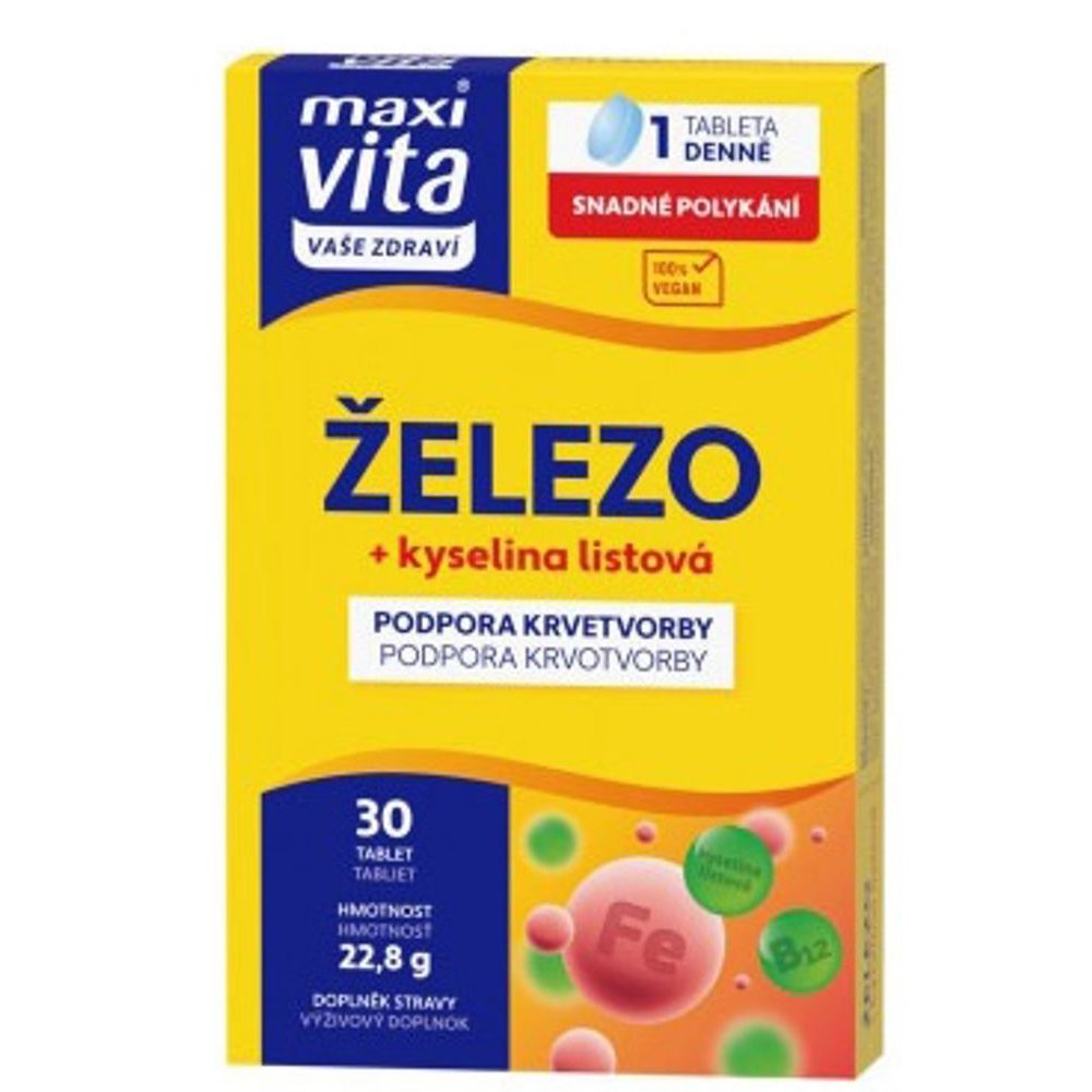 Maxi Vita Železo+kyselina listová, 30 tablet
