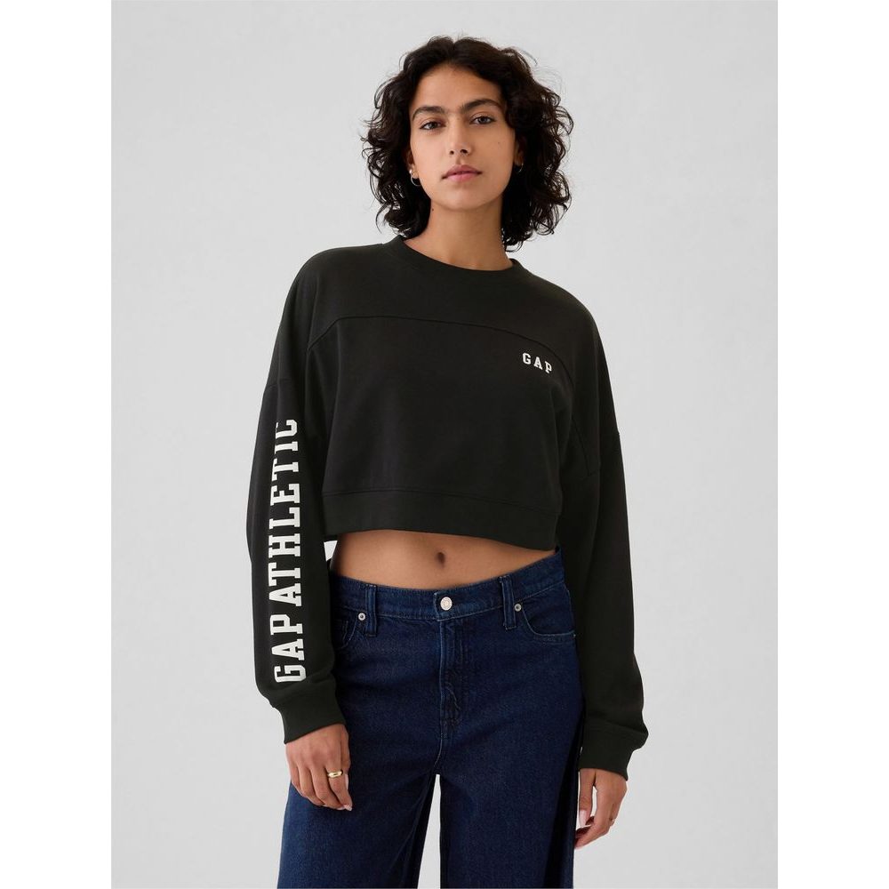 Crop mikina s logem Černá