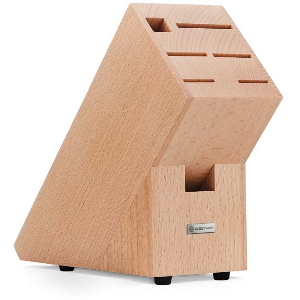 Blok na 5 nožů, ocílku a nůžky, buk