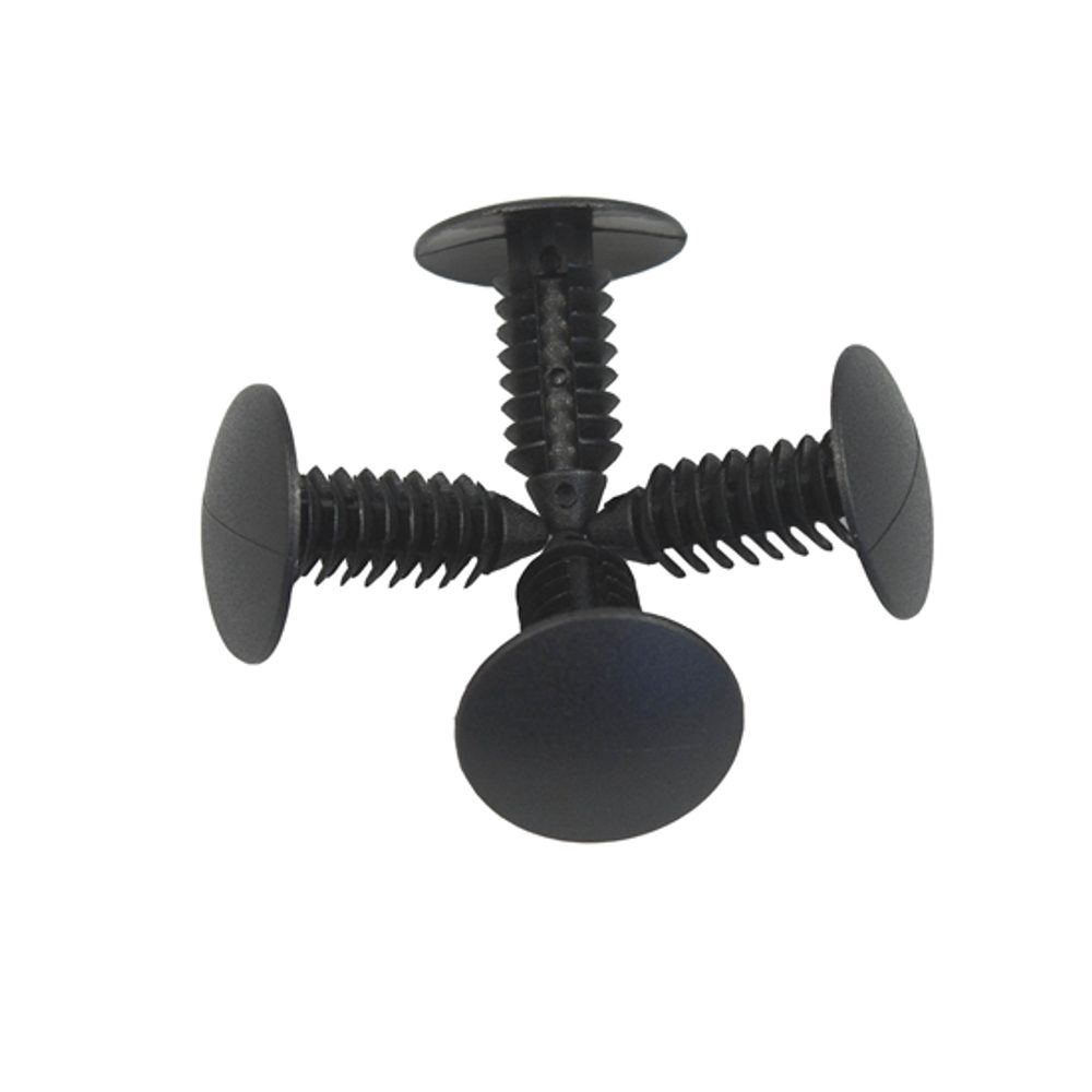 Nýty plastové zatlačovací SADA 4ks, černá