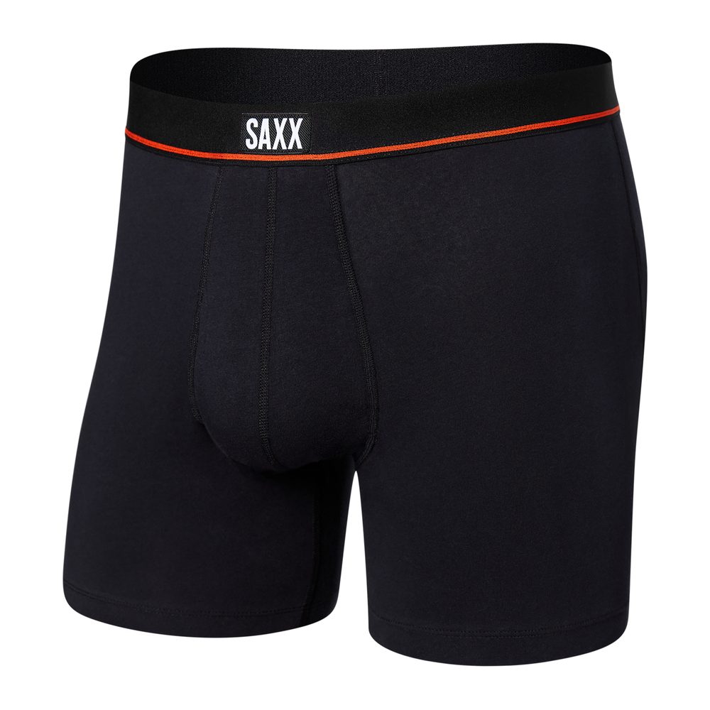 NON-STOP STRETCH COTTON BOXER BRIEF FLY, black