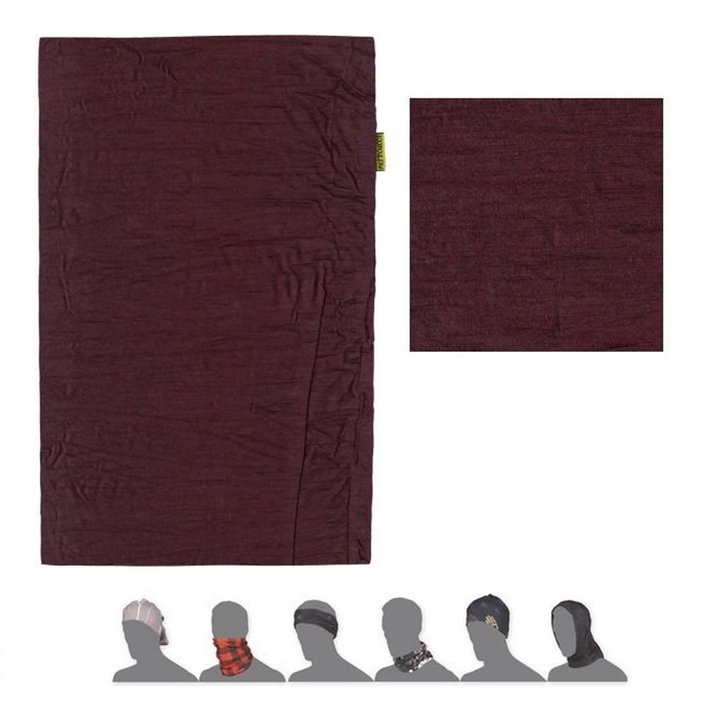 TUBE MERINO AIR scarf multifunctional dark burgundy