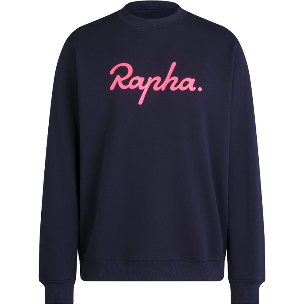 Rapha Men's Heavyweight Logo Sweatshirt, Navy/Visibility Pink