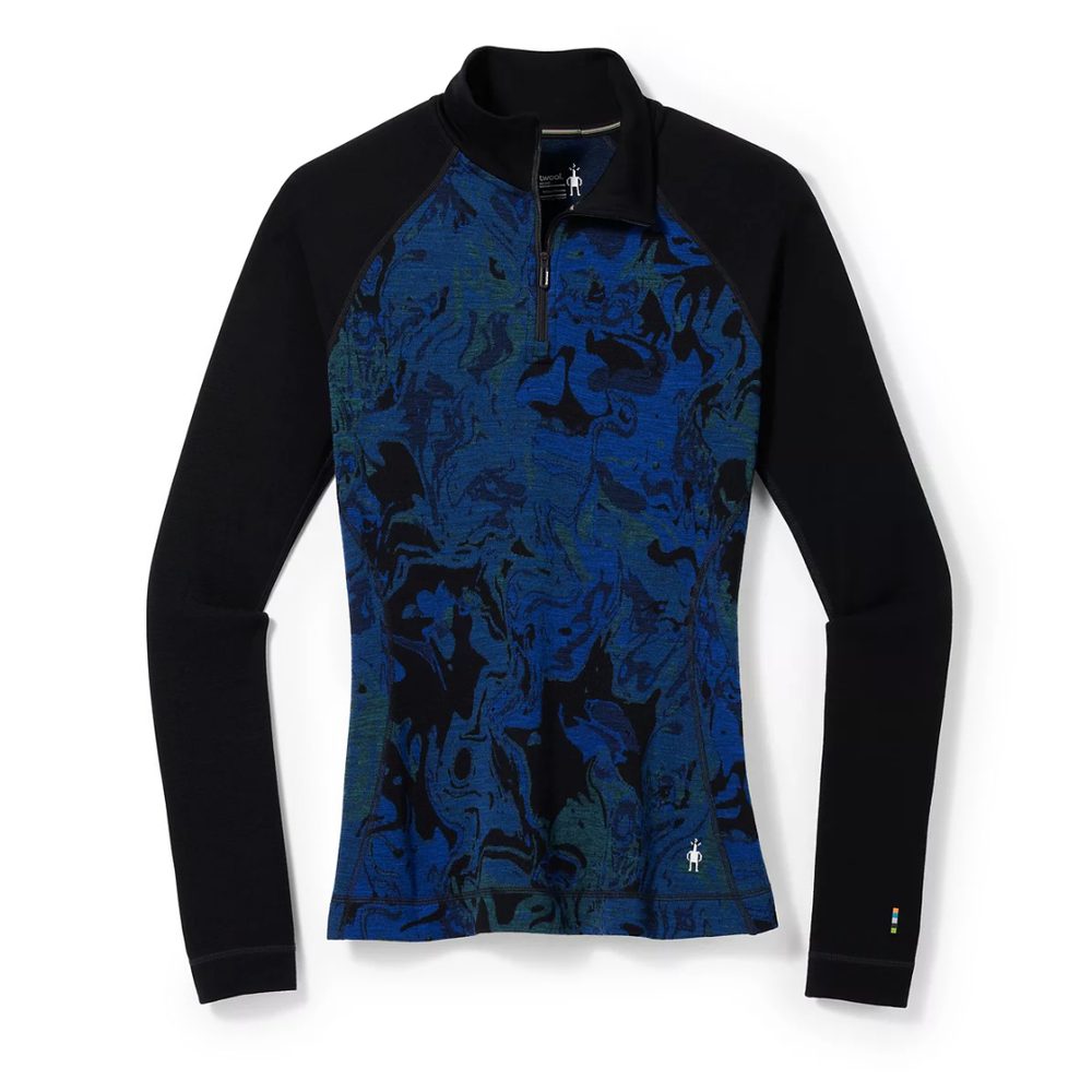 W CLASSIC THERMAL MERINO BL PTTRN 1/4 ZB blueberry hill marble