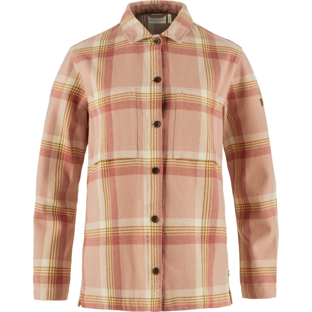 Singi Flannel Overshirt W Chalk Rose-Dusty Rose