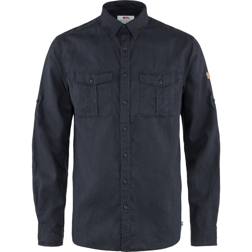 Övik Travel Shirt LS M Dark Navy