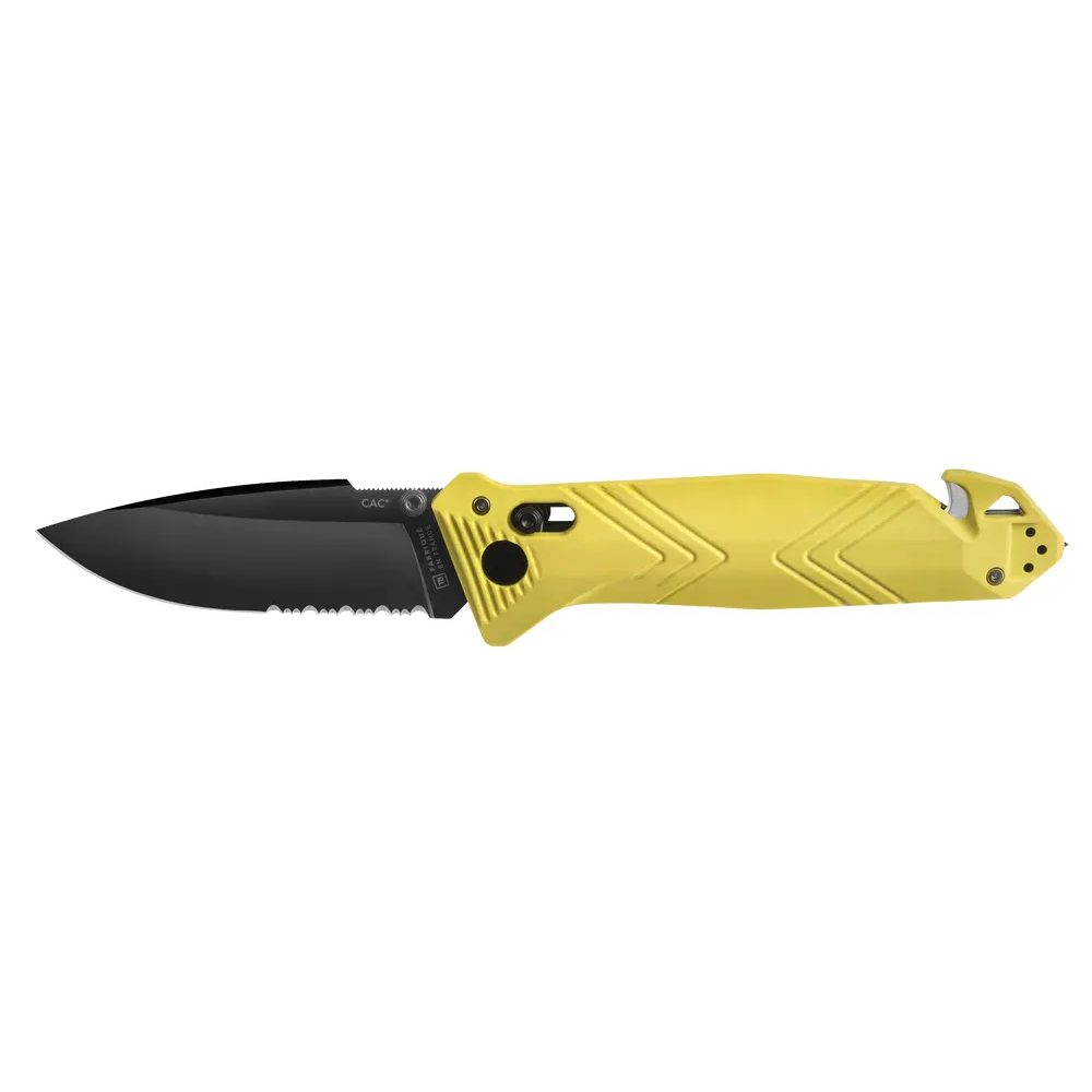 CAC PA6 FV FLUORESCENT YELLOW HANDLE SERRATED