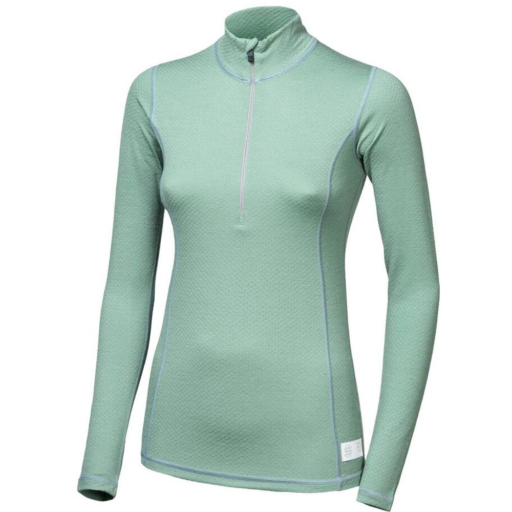 MERINO DF dámské triko dl.rukáv zip basil green