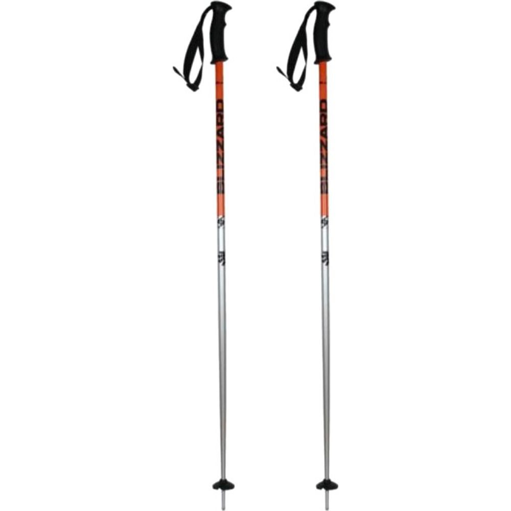 Sport ski poles, black/orange/silver