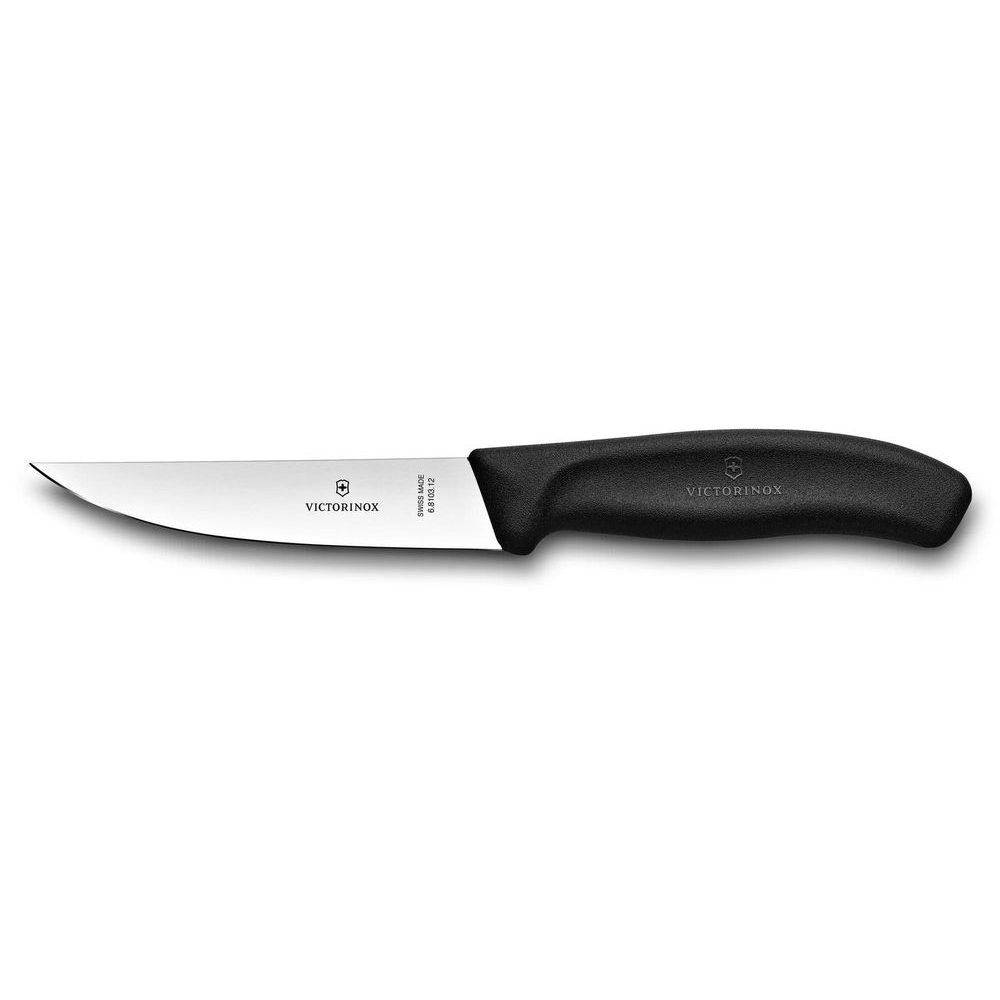 Swiss Classic, kitchen knife, 12cm, straight, black, blister