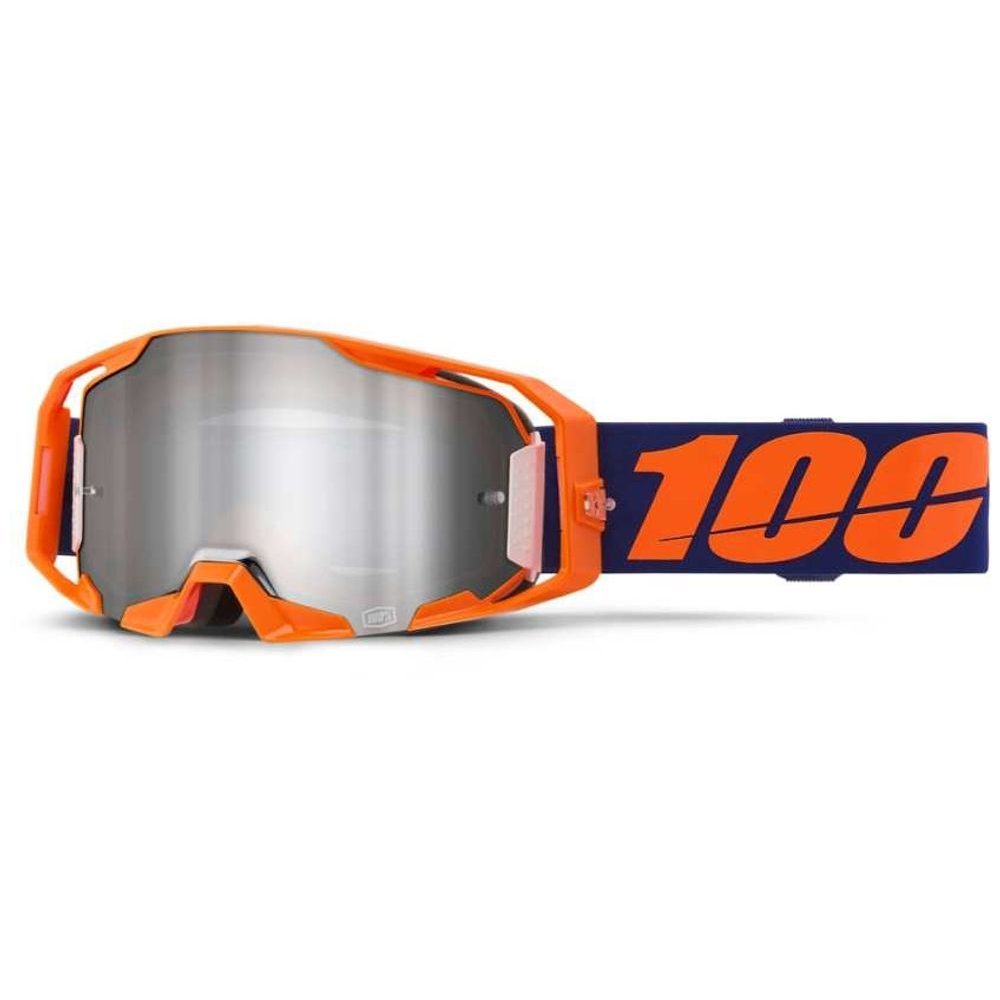 ARMATIC Goggle Neon Orange - Mirror Silver Flash Lens