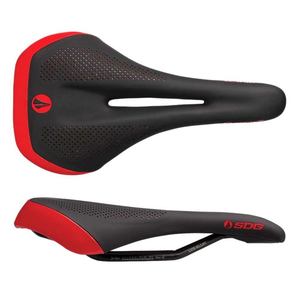 ALLURE V2 Lux-Alloy Saddle Black Microfiber | Red Accents