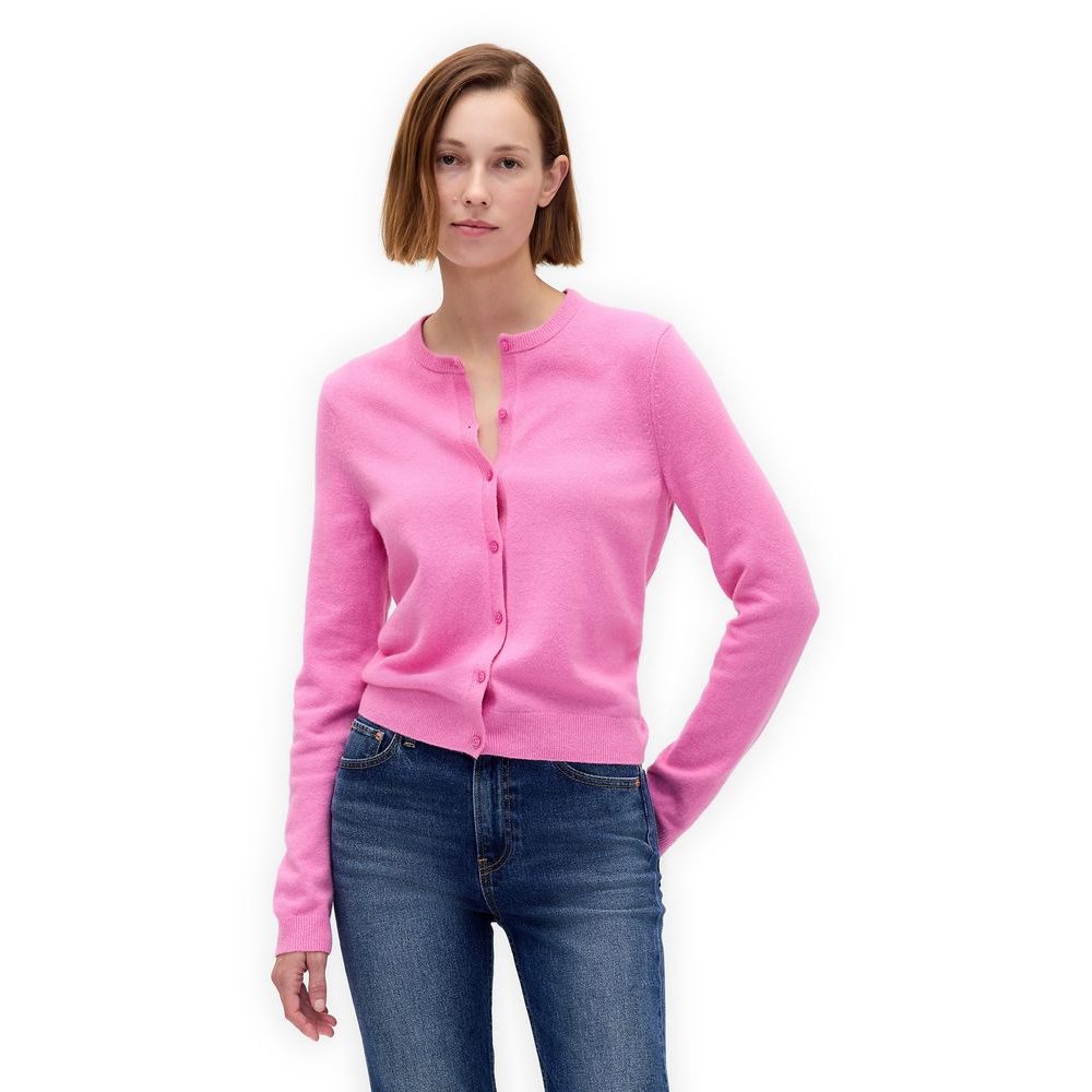 800546-01 Crop kardigan CashSoft Růžová